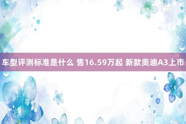 车型评测标准是什么 售16.59万起 新款奥迪A3上市