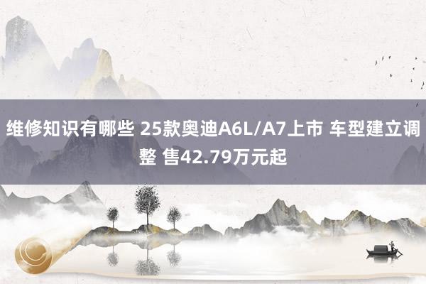 维修知识有哪些 25款奥迪A6L/A7上市 车型建立调整 售42.79万元起