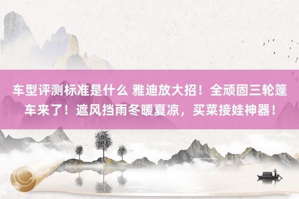 车型评测标准是什么 雅迪放大招！全顽固三轮篷车来了！遮风挡雨冬暖夏凉，买菜接娃神器！