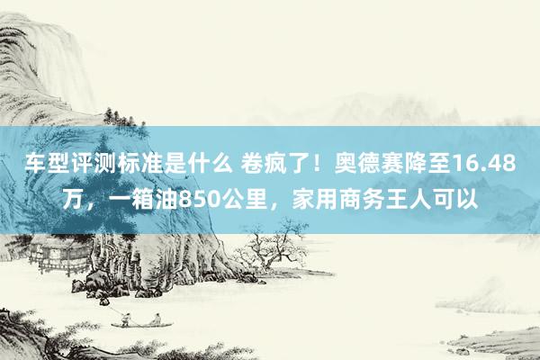 车型评测标准是什么 卷疯了！奥德赛降至16.48万，一箱油850公里，家用商务王人可以