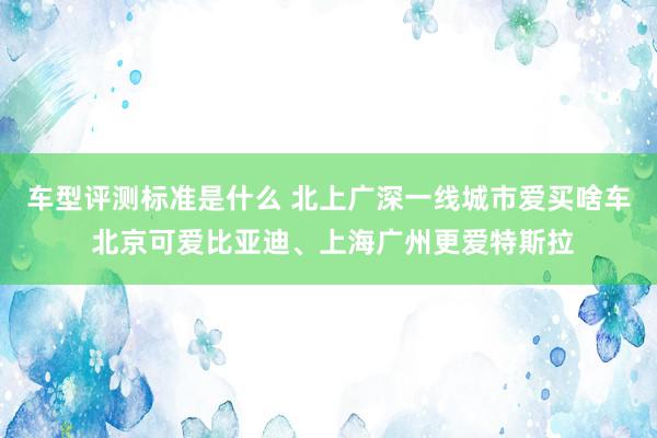 车型评测标准是什么 北上广深一线城市爱买啥车 北京可爱比亚迪、上海广州更爱特斯拉