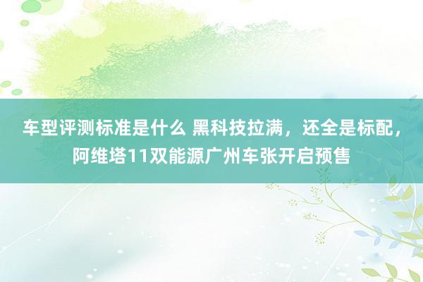 车型评测标准是什么 黑科技拉满，还全是标配，阿维塔11双能源广州车张开启预售