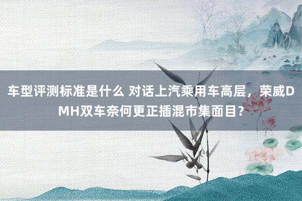 车型评测标准是什么 对话上汽乘用车高层，荣威DMH双车奈何更正插混市集面目？