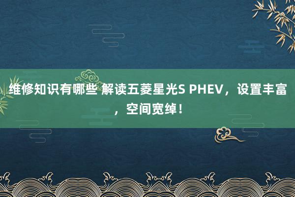 维修知识有哪些 解读五菱星光S PHEV，设置丰富，空间宽绰！