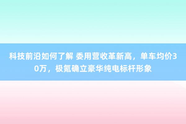 科技前沿如何了解 委用营收革新高，单车均价30万，极氪确立豪华纯电标杆形象