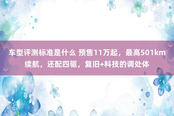 车型评测标准是什么 预售11万起，最高501km续航，还配四驱，复旧+科技的调处体