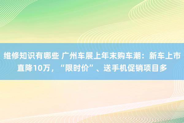 维修知识有哪些 广州车展上年末购车潮：新车上市直降10万，“限时价”、送手机促销项目多