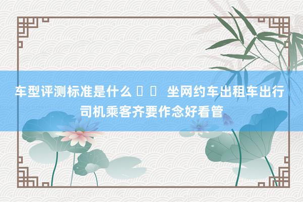 车型评测标准是什么 		 坐网约车出租车出行 司机乘客齐要作念好看管