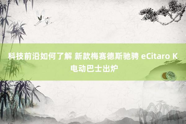 科技前沿如何了解 新款梅赛德斯驰骋 eCitaro K 电动巴士出炉