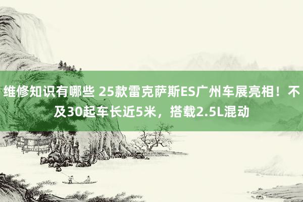 维修知识有哪些 25款雷克萨斯ES广州车展亮相！不及30起车长近5米，搭载2.5L混动