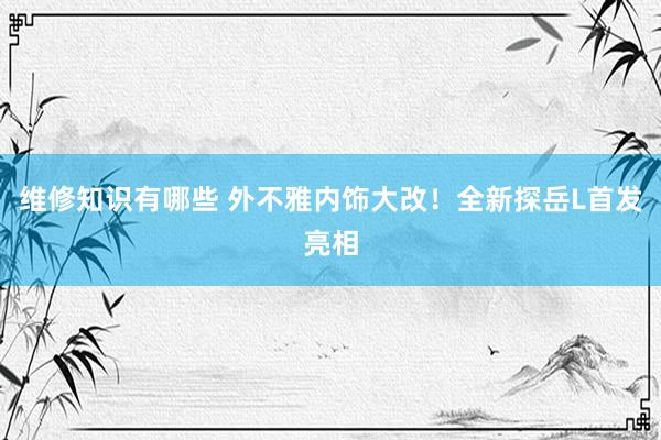 维修知识有哪些 外不雅内饰大改！全新探岳L首发亮相