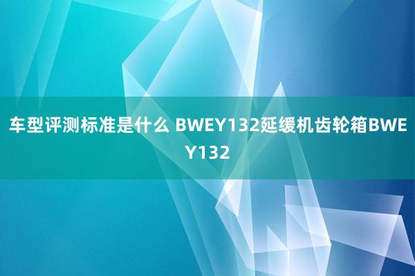 车型评测标准是什么 BWEY132延缓机齿轮箱BWEY132