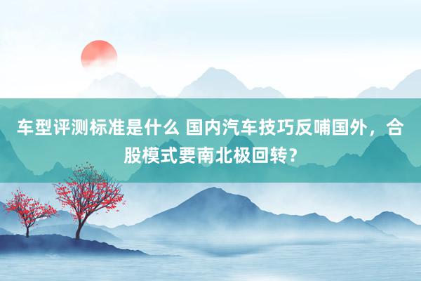 车型评测标准是什么 国内汽车技巧反哺国外，合股模式要南北极回转？