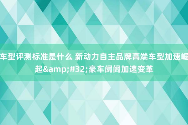 车型评测标准是什么 新动力自主品牌高端车型加速崛起&#32;豪车阛阓加速变革