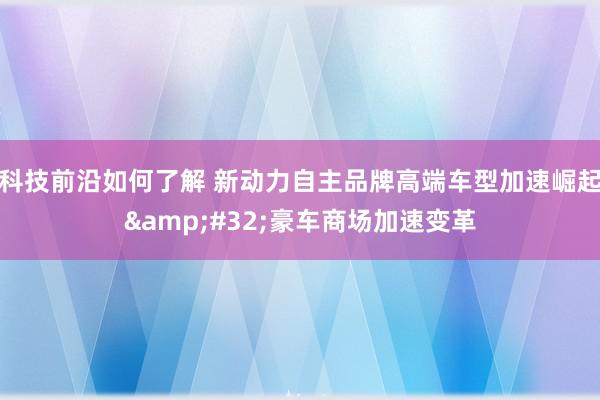 科技前沿如何了解 新动力自主品牌高端车型加速崛起&#32;豪车商场加速变革