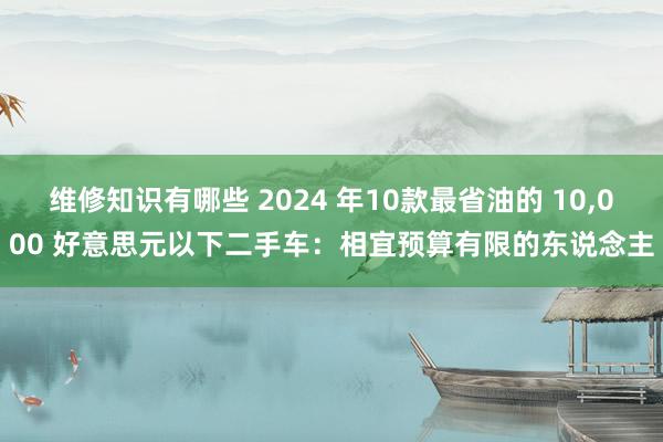 维修知识有哪些 2024 年10款最省油的 10,000 好意思元以下二手车：相宜预算有限的东说念主