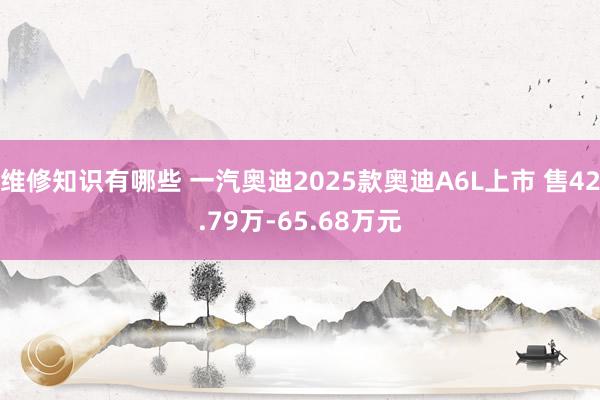 维修知识有哪些 一汽奥迪2025款奥迪A6L上市 售42.79万-65.68万元