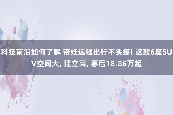 科技前沿如何了解 带娃远程出行不头疼! 这款6座SUV空间大, 建立高, 惠后18.86万起