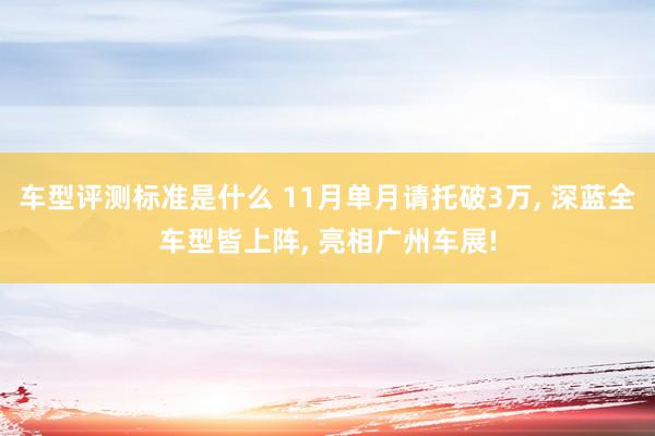 车型评测标准是什么 11月单月请托破3万, 深蓝全车型皆上阵, 亮相广州车展!