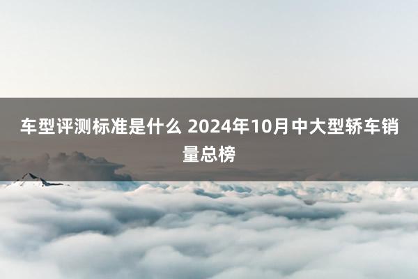 车型评测标准是什么 2024年10月中大型轿车销量总榜