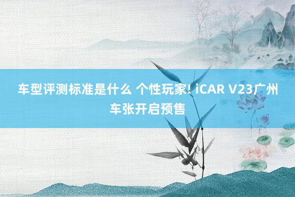 车型评测标准是什么 个性玩家! iCAR V23广州车张开启预售