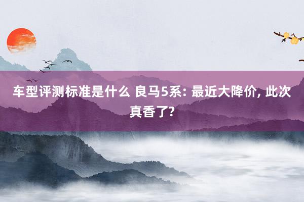 车型评测标准是什么 良马5系: 最近大降价, 此次真香了?