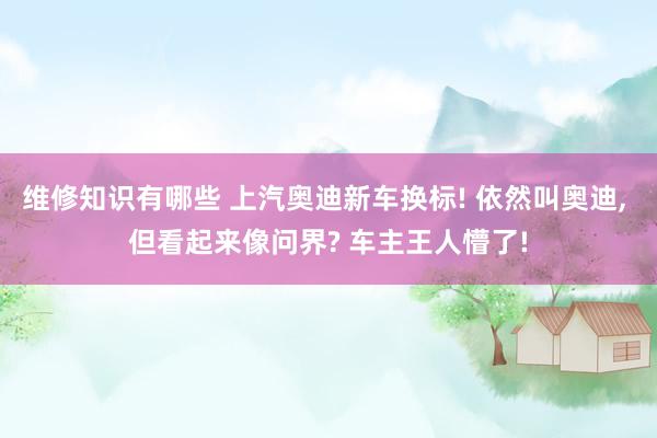 维修知识有哪些 上汽奥迪新车换标! 依然叫奥迪, 但看起来像问界? 车主王人懵了!