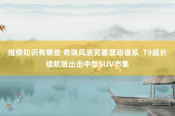 维修知识有哪些 奇瑞风浪完善混动谱系  T9超长续航版出击中型SUV市集