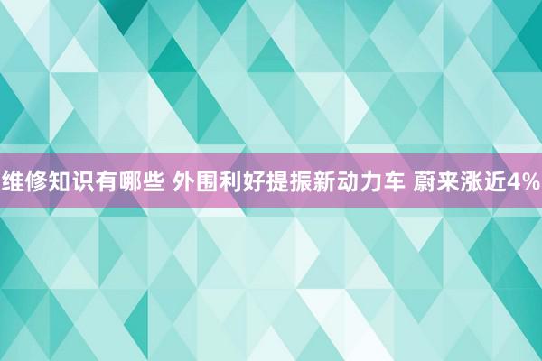 维修知识有哪些 外围利好提振新动力车 蔚来涨近4%