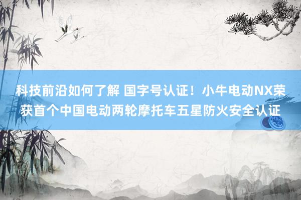 科技前沿如何了解 国字号认证！小牛电动NX荣获首个中国电动两轮摩托车五星防火安全认证