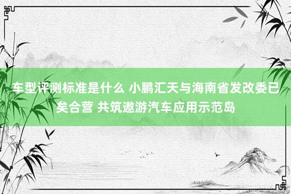 车型评测标准是什么 小鹏汇天与海南省发改委已矣合营 共筑遨游汽车应用示范岛